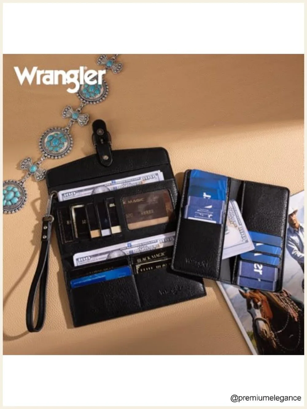 Detachable Western Trifold Wallet with RFID Blocking